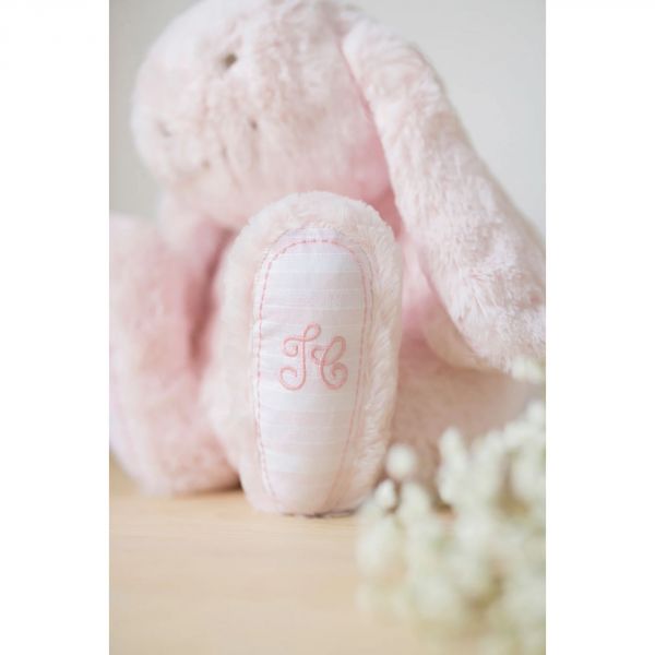 Peluche Augustin le lapin 25 cm rose pâle