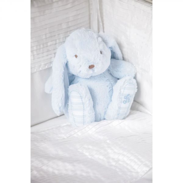 Peluche Augustin le lapin 25 cm bleu ciel