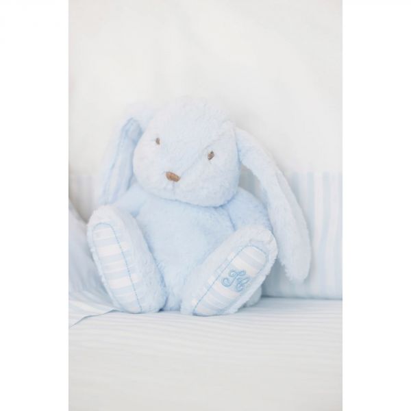 Peluche Augustin le lapin 25 cm bleu ciel