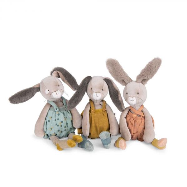 Peluche lapin 40cm Trois petits lapins - Argile