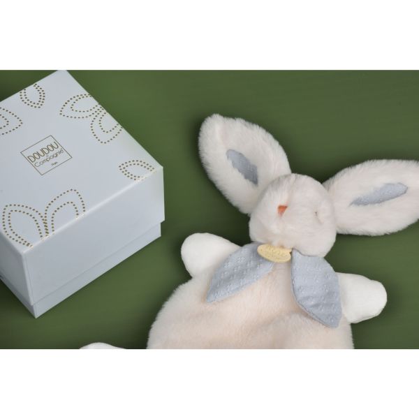 Doudou lapin Bonbon 25 cm Bleu gris