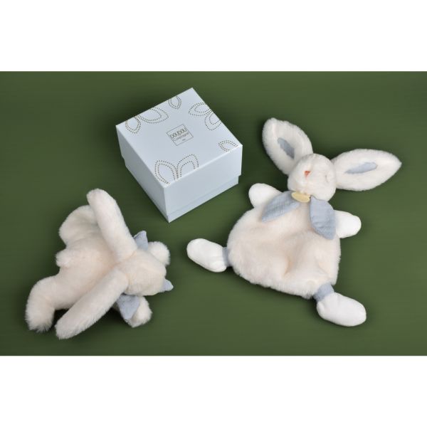 Doudou lapin Bonbon 25 cm Bleu gris