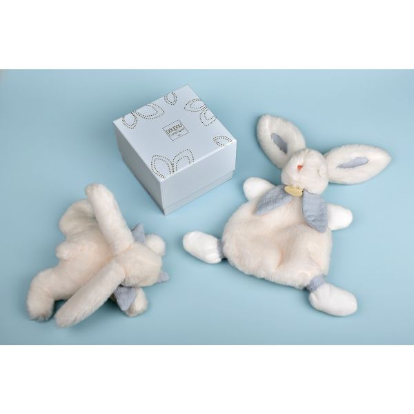 Doudou lapin Bonbon 25 cm Bleu gris