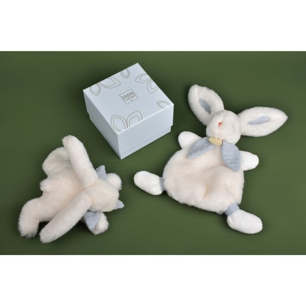 Doudou pantin lapin Bonbon 20 cm Bleu gris