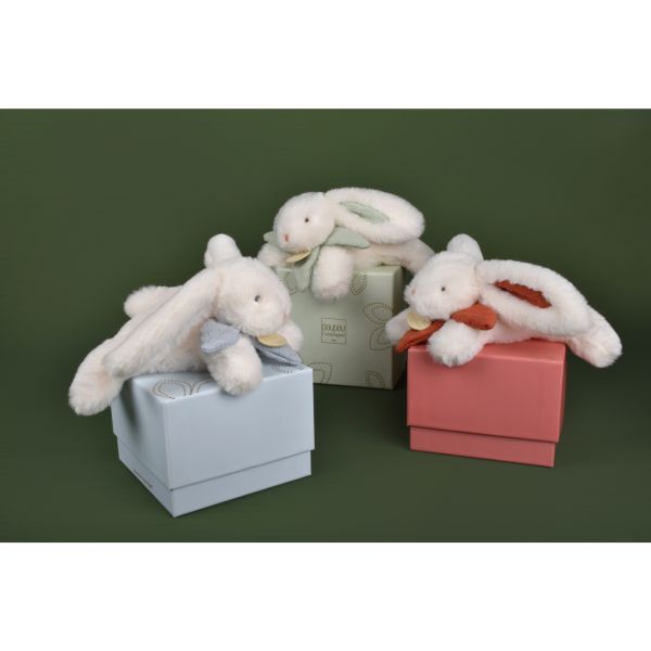 Doudou pantin lapin Bonbon 20 cm Bleu gris