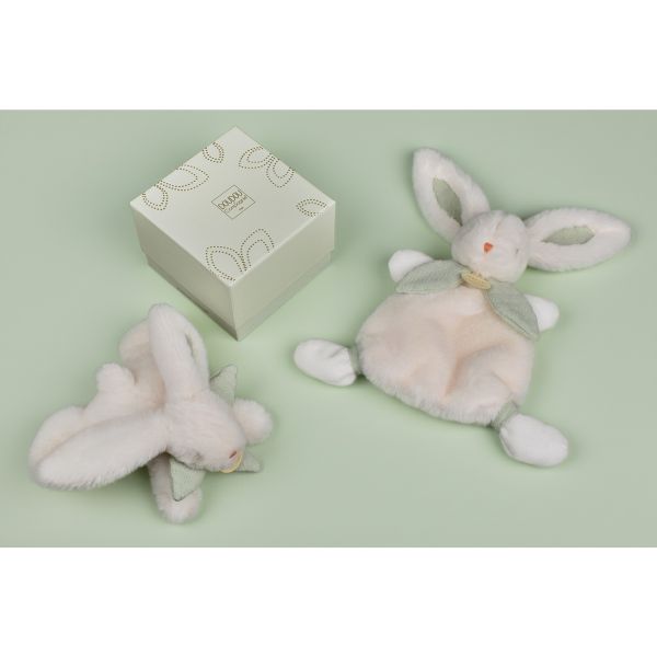Doudou pantin lapin Bonbon 20 cm Sauge