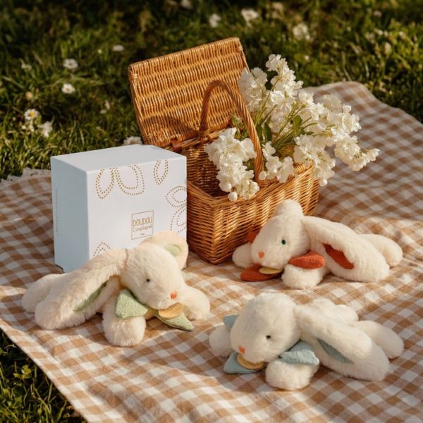 Doudou pantin lapin Bonbon 20 cm Terracotta