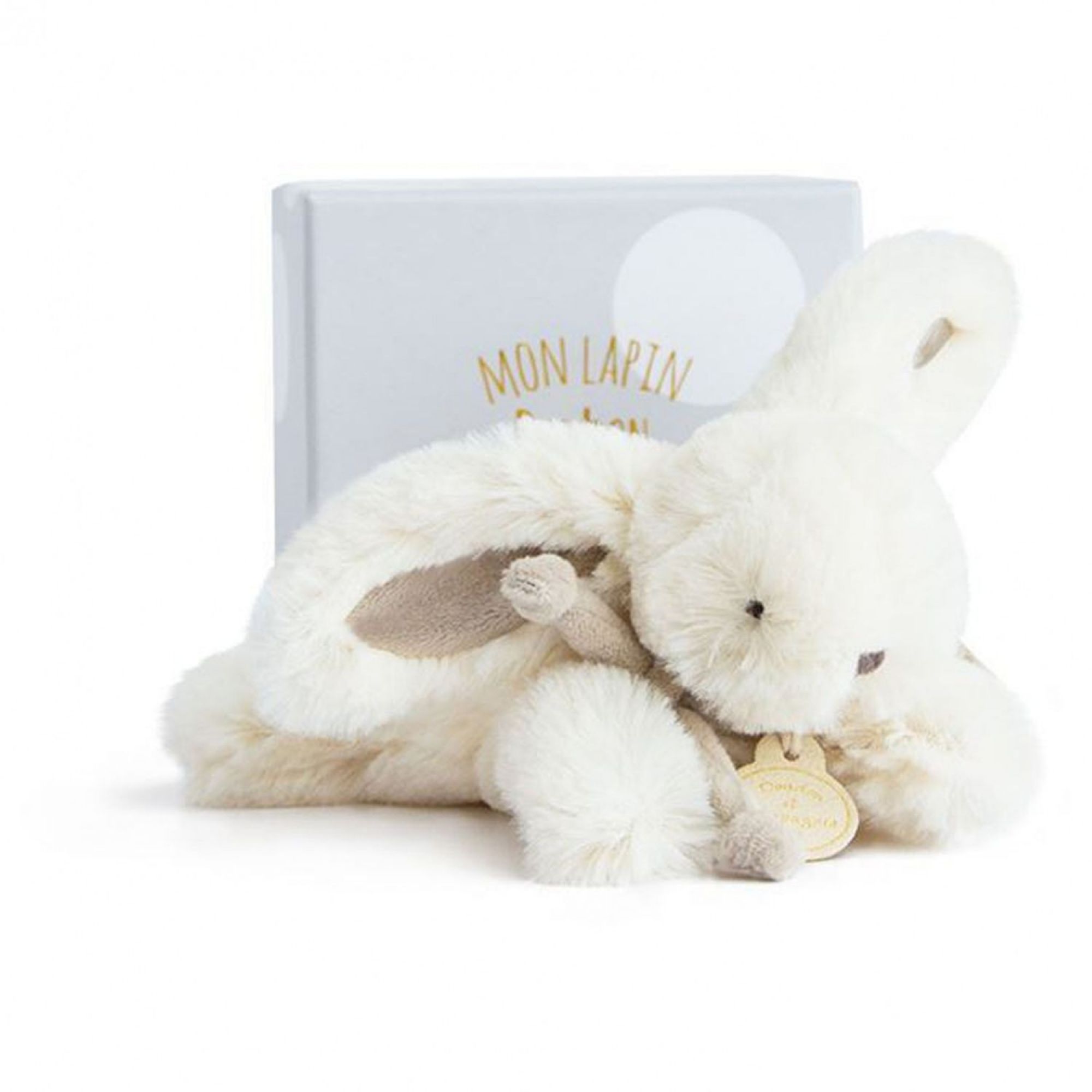 Doudou Lapin Bonbon taupe - Made in Bébé