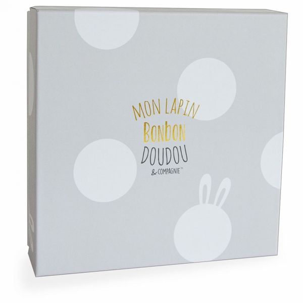 Doudou Lapin Bonbon taupe