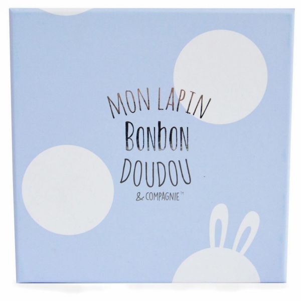 Grand doudou Lapin Bonbon bleu