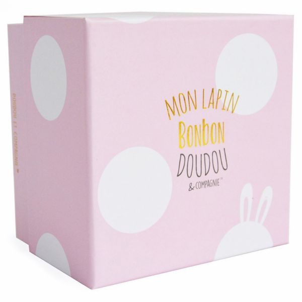 Grand doudou Lapin Bonbon Rose