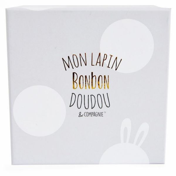 Grand doudou Lapin Bonbon taupe