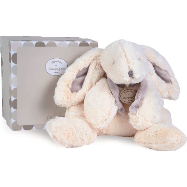 Grand doudou Lapin Bonbon taupe