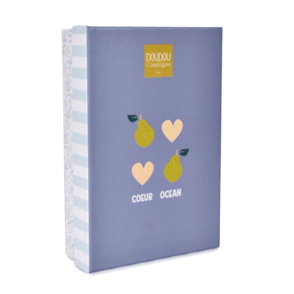 Peluche pantin lapin avec doudou 10 cm Cœur océan