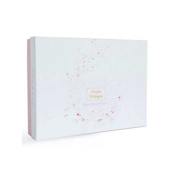 Coffret protège carnet de santé et peluche Lapin de sucre rose