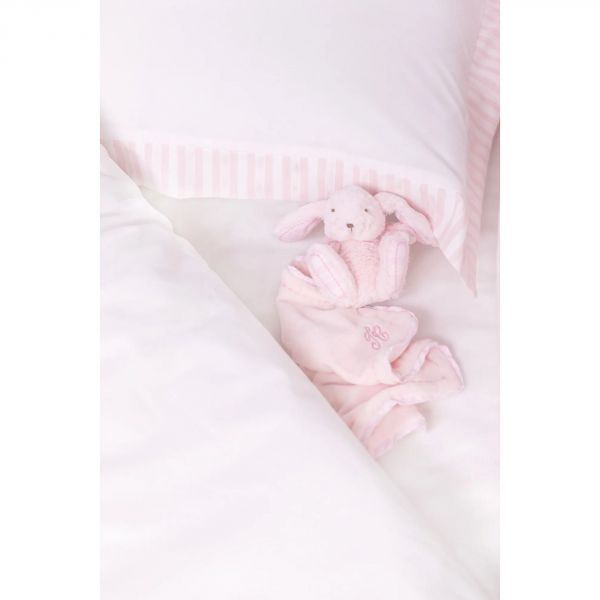 Doudou Augustin le lapin rose pâle