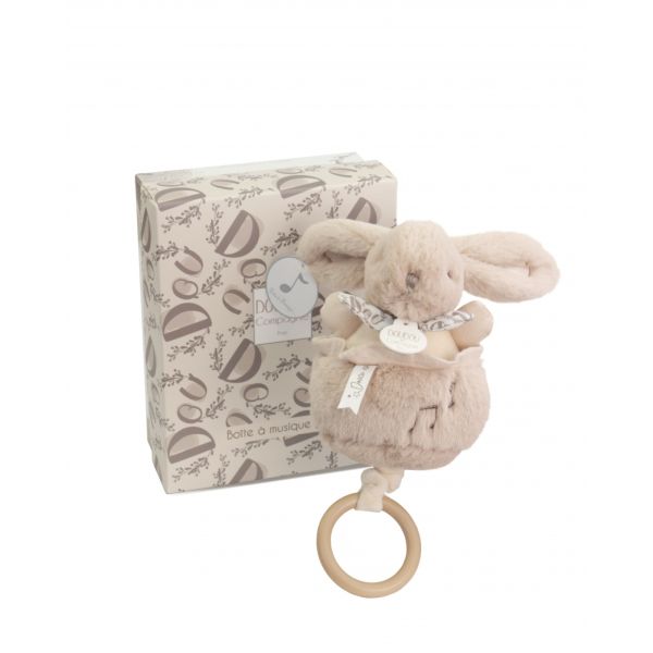 Boîte à musique Lapin Doudou Beige