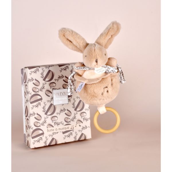Boîte à musique Lapin Doudou Beige