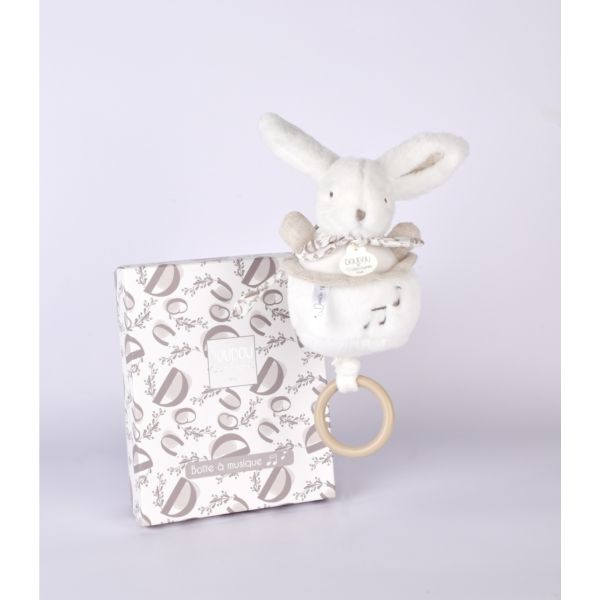 Boîte à musique Lapin Doudou Blanc