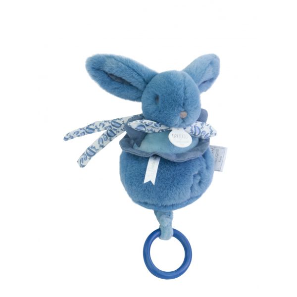 Boîte à musique Lapin Doudou Bleu