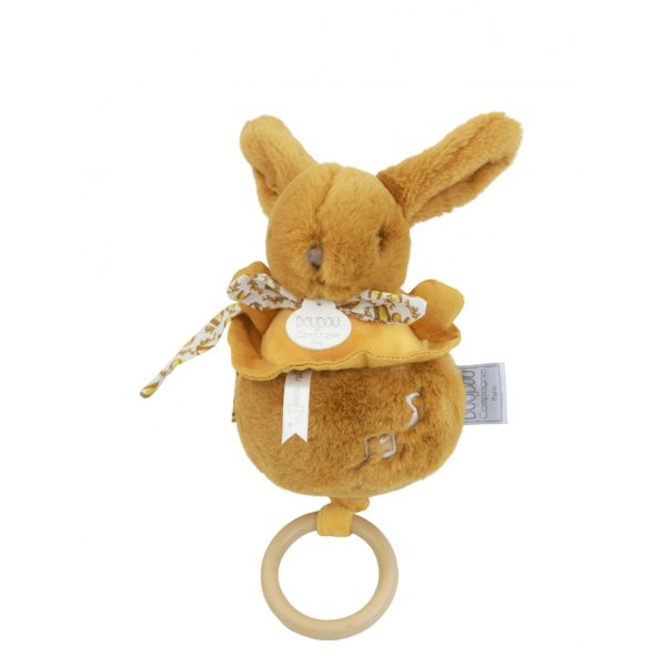 Boîte à musique Lapin Doudou Ocre