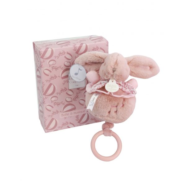 Boîte à musique Lapin Doudou Rose