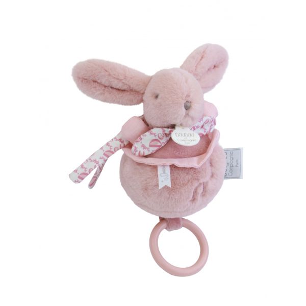 Boîte à musique Lapin Doudou Rose