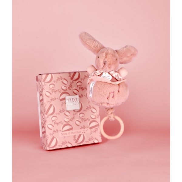 Boîte à musique Lapin Doudou Rose