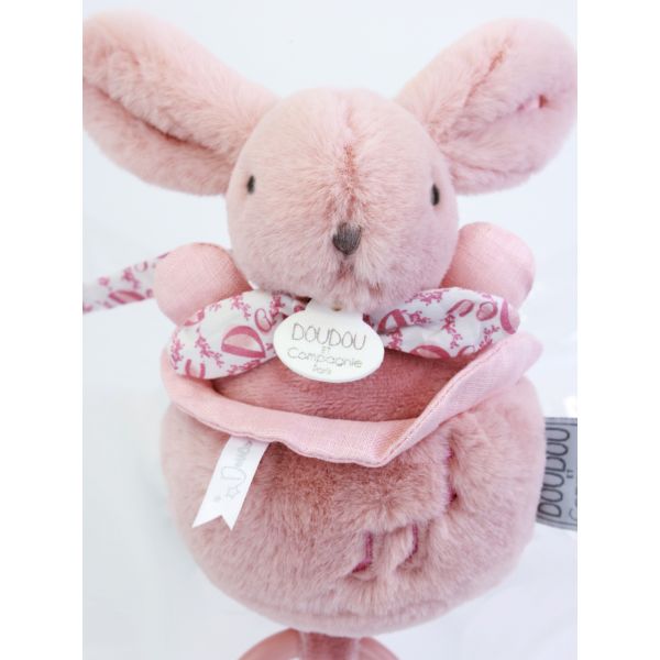 Boîte à musique Lapin Doudou Rose