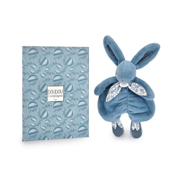 Doudou lapin bleu Lapin DOUDOU 29 cm