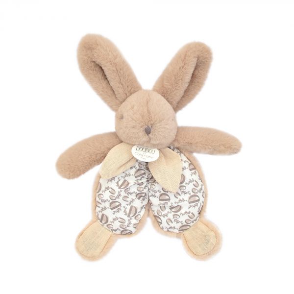 Doudou plat lapin beige sable Lapin DOUDOU 18 cm