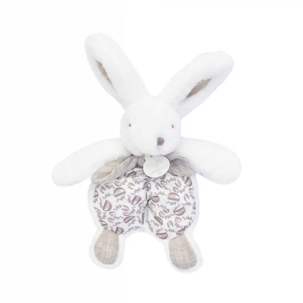 Doudou plat lapin blanc Lapin DOUDOU 18 cm