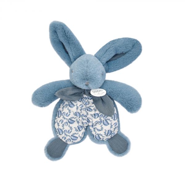 Doudou plat lapin bleu Lapin DOUDOU 18 cm