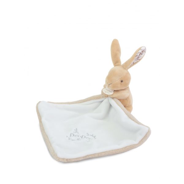 Doudou lapin mouchoir 10 cm Beige