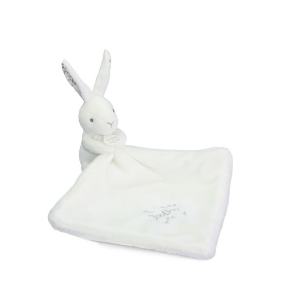 Doudou lapin mouchoir 10 cm Blanc