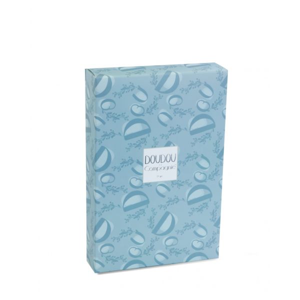 Doudou lapin mouchoir 10 cm Bleu