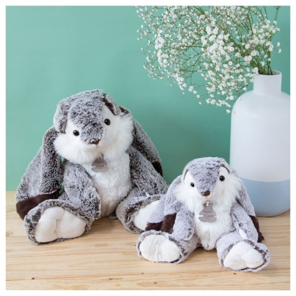 Peluche lapin Marius gris 40 cm