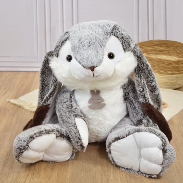 Peluche Lapin Marius gris 50 cm