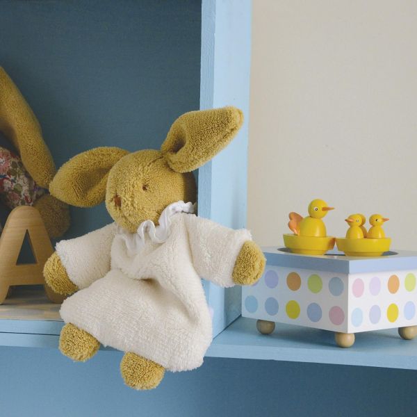 Hochet bébé Lapin Nid d'Ange 20cm Ivoire