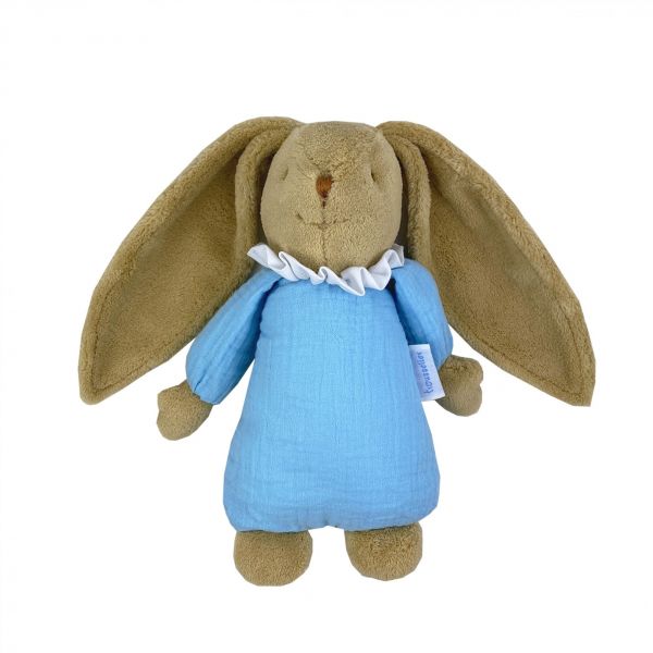 Peluche musicale Lapin Nid d'Ange 25cm Bleu Ciel