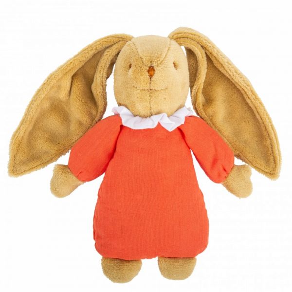 Peluche musicale Lapin Nid d'ange 25 cm Corail