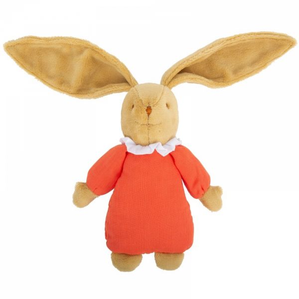Peluche musicale Lapin Nid d'ange 25 cm Corail