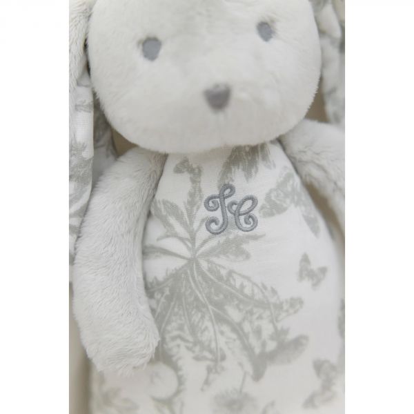 Peluche veilleuse musicale Augustin le lapin gris clair