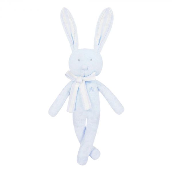 Peluche Augustin le lapin tout doux bleu ciel