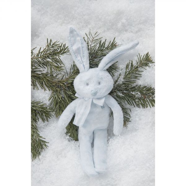 Peluche Augustin le lapin tout doux bleu ciel