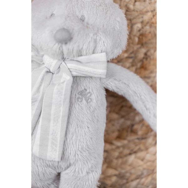 Peluche Augustin le lapin tout doux gris clair