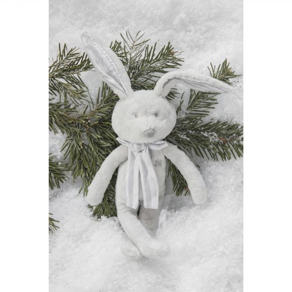 Peluche Augustin le lapin tout doux gris clair
