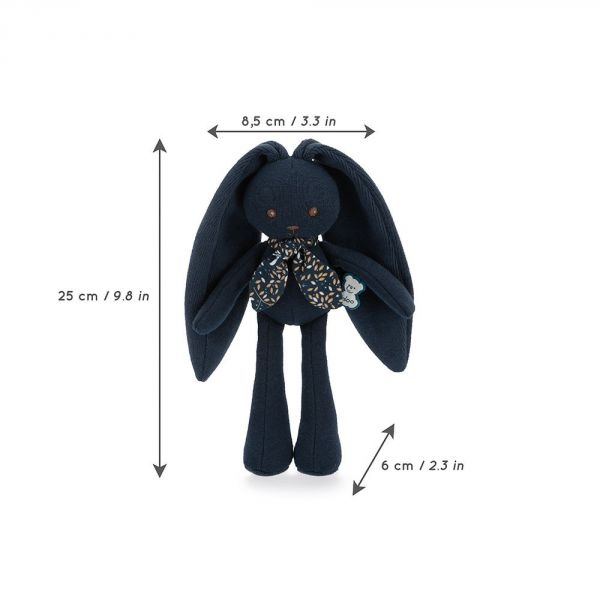 Doudou lapinoo 25 cm Bleu nuit