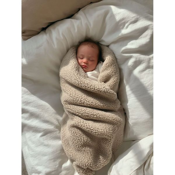 Grand plaid Latte Doodle - Marron