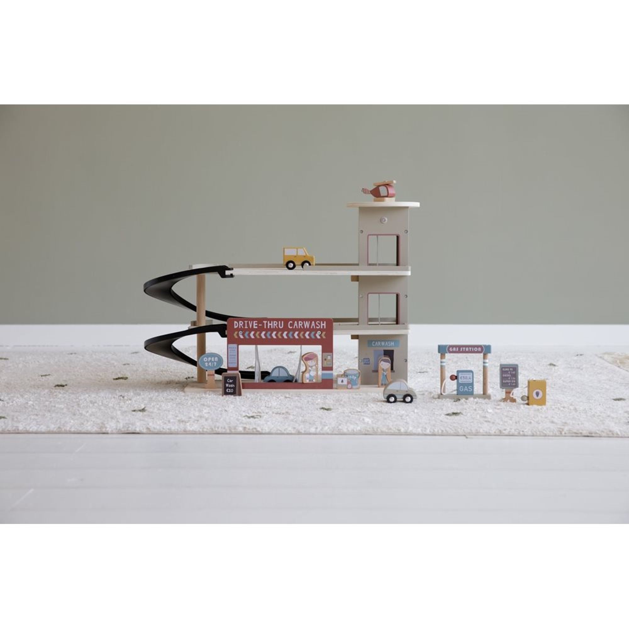 Garage en bois + figurines : Little Dutch - Berceau Magique